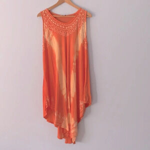 Santé classics sunset orange yellow tie dye swim cover size large OS boho Ombre